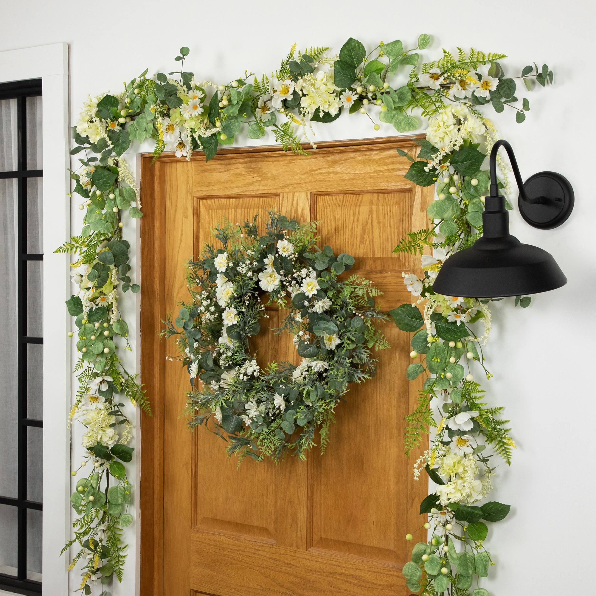 24" Fern & Eucalyptus Floral Spring Wreath